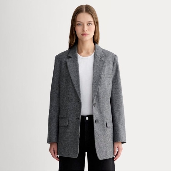 Everlane Jackets & Blazers - Everlane The Oversized Blazer in Wool in grey herringbone Size 6